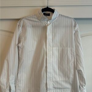 Eskandar white striped button up blouse | eskandar size 0 (normal size 6-8)